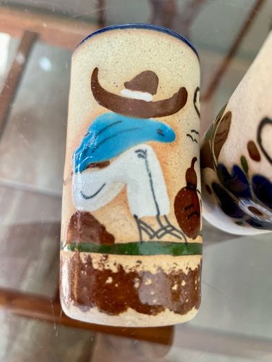 Stoneware Tequila Shot Glasses Tonala Mexico