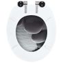 WC Toilet Seats 2 pcs with Soft Close Lids MDF Stones Design Image 6