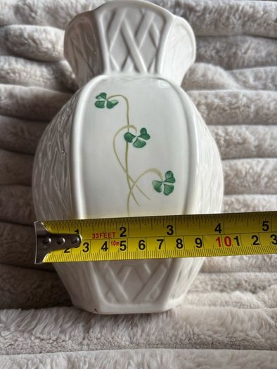 Belleek Ireland Shamrock Trellis Vase 8" (Parian China)