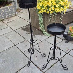 Pair of Vintage Wrought Iron Telescopic Stands/Plant Stands.