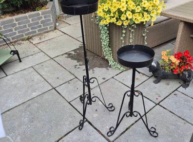 Pair of Vintage Wrought Iron Telescopic Stands/Plant Stands.