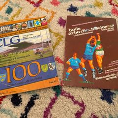 GAA centenary year (1884) all Ireland programmes signed by famous commentators. (Collectors item)