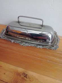 Vintage Butter Dish With Glass Insert