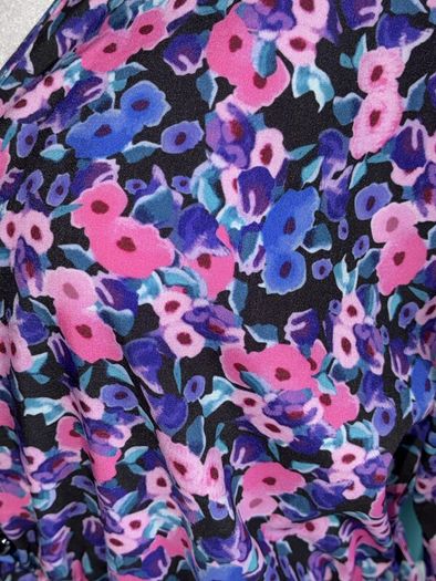 Ladies Long-sleeved Purple & Pink Floral Dress from Vila Size: UK 12 / EU 40