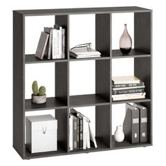 FMD Standing Shelf with 9 Compartments Matera Grey