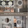 600mm Round LED Bathroom Mirror with Light, Wall Mounted Makeup Mirror with Cold White Light, Anti-Fog, IP44, Large Circle Mirror Backlit + Front Light (FREE POSTAGE) Image 4