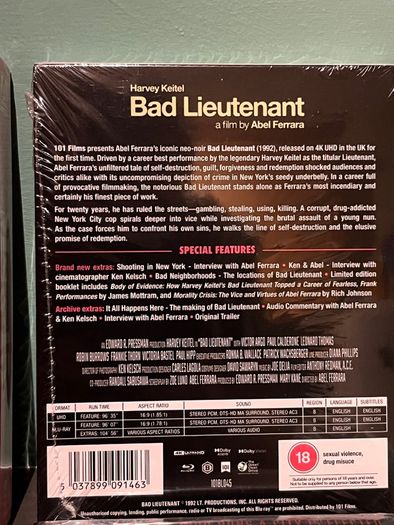 4 Abel Ferrara Limited Edition/Special Edition 4K/Blu Ray - New Mint