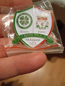 Liverpool v Celtic 2013 match pin badge Aviva