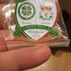 Liverpool v Celtic 2013 match pin badge Aviva
