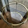 Vintage 1970s Hollywood Regency Gold Brass & Glass Bar Cart / Table Image 4