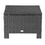 Footstool Wicker Ottoman with Padded Seat Cushion Outdoor Patio Furniture for Garden Poolside Living Room, 50 x 50 x 35 cm, Black Image 6