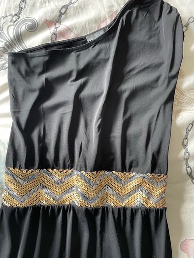 black and gold dress maxi one shoulder