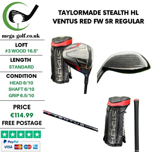 Taylormade Stealth HL #3 Wood 16.5 Degree / Ventus Red FW 5R Regular