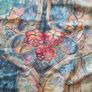 Fabric vintage design floral blue protected by scotchgard 140 x 390 Image 3