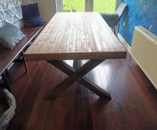 large industrial dining table