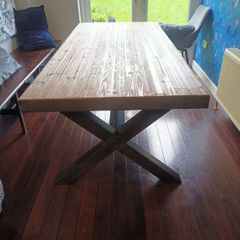 large industrial dining table