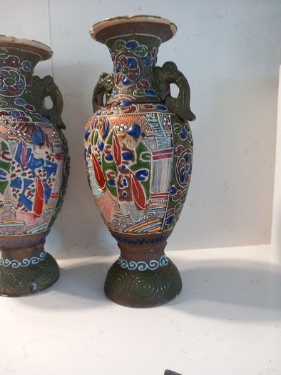 antique japanese satsuma vases vintage hand made and painted art decoration home decor table vintage vase antique gift presents  asian