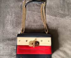 Tommy Hilfiger Navy Red Cream Crossbody Bag Chain Strap Preppy