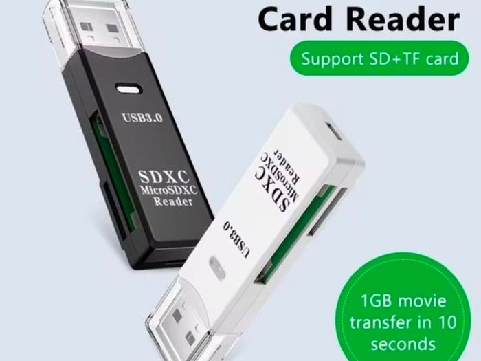 USB 2 in 1 USB 3.0 Card Reader USB Adapter High Speed Card Reader TF Memory Card for PC Laptop Accessories( memory cards not included)