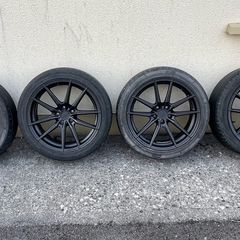 18 inch Arceo Monaco black alloys with new tires and rings for Volvo