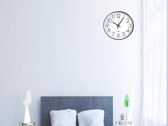 Wall Clock, 12 ''Non-ticking Silent Quartz Decorative Clocks, Modern Large Number Round Clock