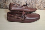 mens MASSIMO DUTTI brown moccasin leather loafer driving shoes Size UK 10 EU 44