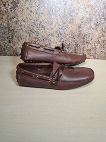 mens MASSIMO DUTTI brown moccasin leather loafer driving shoes Size UK 10 EU 44