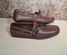 mens MASSIMO DUTTI brown moccasin leather loafer driving shoes Size UK 10 EU 44