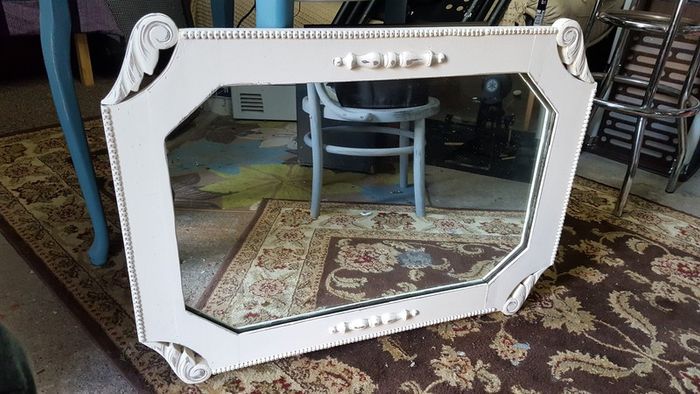 Antique vintage oak mirror