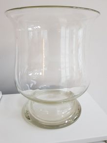 Holds floral displays, candles and more  Ideal for weddings  Large Hurricane Glass Vase