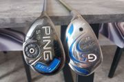 Two ping golf woods. Left handed clubs.
