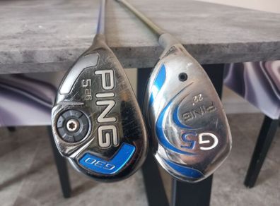 Two ping golf woods. Left handed clubs.