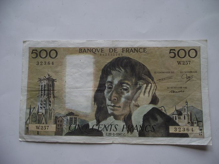 1987 France 500 Francs. Nice Condition