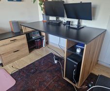 computer desk & shelves
