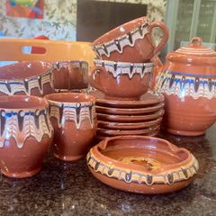 Handmade Bulgarian tea set