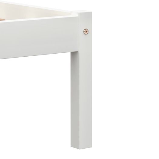 Bed Frame White Solid Pine Wood 140x200 cm