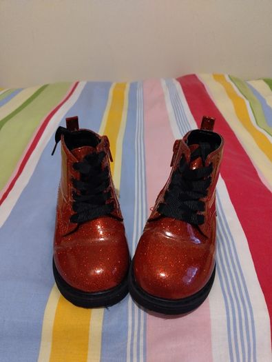 Red Patent Glitter Boots
