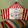 Circus cstripes VELOUR  tent pillow as new Image 4