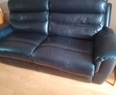 Black leather 3 Seater recliner sofa