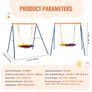 Swing Sets for Backyard 40in Saucer Swing Seat A-Frame Metal Stand 440lbs Image 3