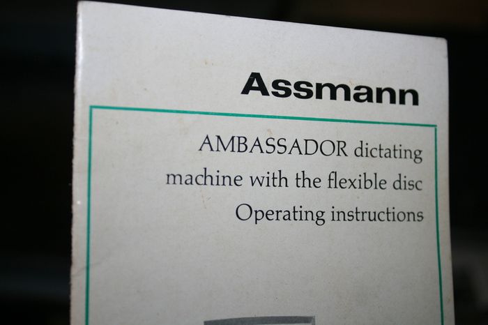 Antique Assmann 2000 - the Dictation Machine with Re-recordable Magnetic Records