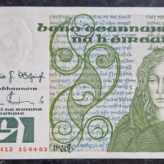 1983 Bank Of Ireland Queen Meabh One Pound Banknote Uncirculated