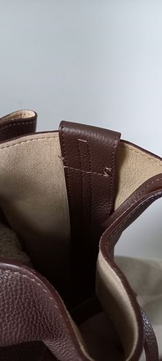 Weekend By MaxMara Falco Chocolate Brown Leather Tote with Pochette