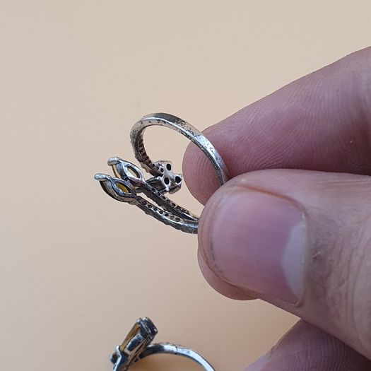 Vintage Tourmaline 925 Silver Rings Lot 4