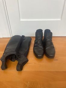 horse riding boots and chaps