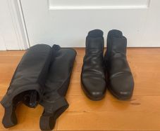 horse riding boots and chaps