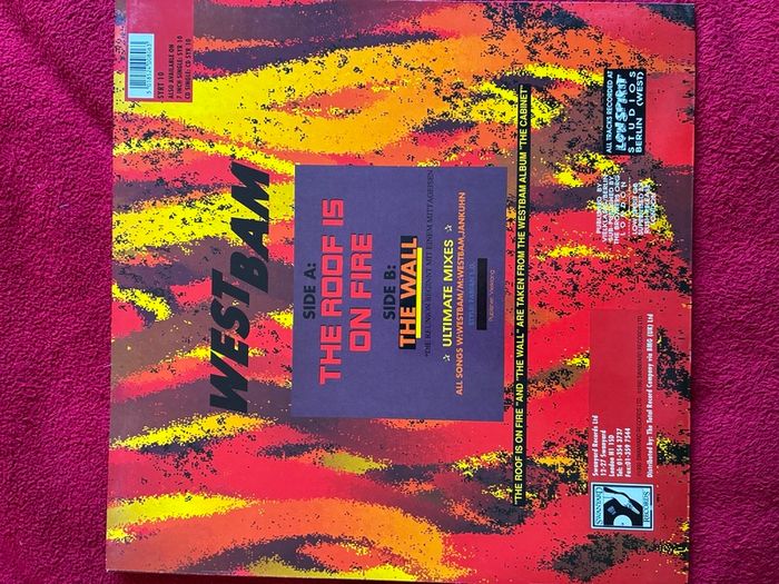 WestBam - The Roof Is On Fire! (Ultimate Mix) 12 inch vinyl techno, house