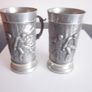 Vintage Pair of Reid Zinn Germany Pewter Stein Image 2