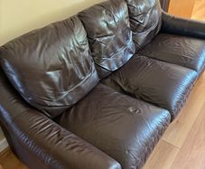 Leather 3-seater sofa