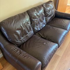 Leather 3-seater sofa
